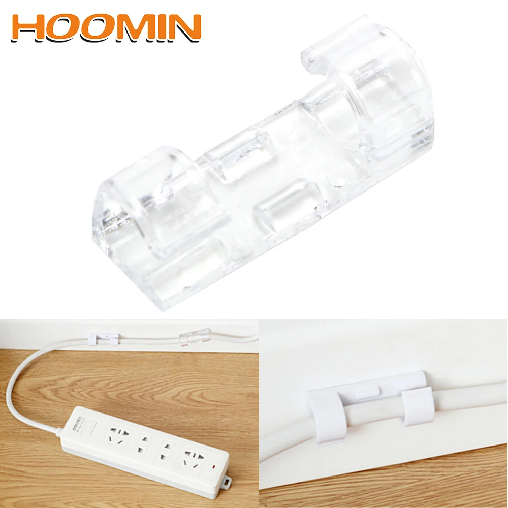 HOOMIN фиксированный зажим для кабеля прочный 20 шт./лот ABS USB держатель шнура