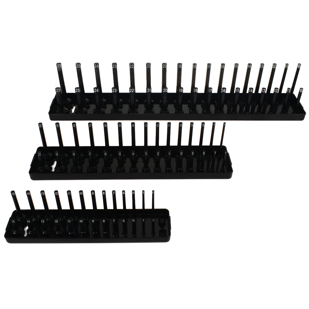 6pcs 1/4" 3/8" 1/2" Metric SAE Socket Tray Rack Holder Garage Tool Organizer Plastic Rack Holder Storage Tool Organizer
6pcs 1/4" 3/8" 1/2" Metric SAE Socket Tray Rack Holder Garage Tool Organizer Plastic Rack Holder Storage Tool Organizer