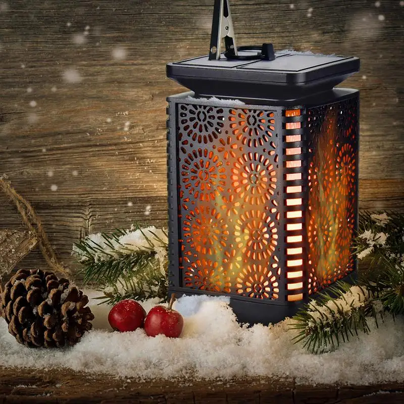 Led Solar Flame Light Waterproof Outdoor Hanging Lantern Powered LED Lawn Lamp for Garden Patio Deck Yard Pathway | Лампы и освещение