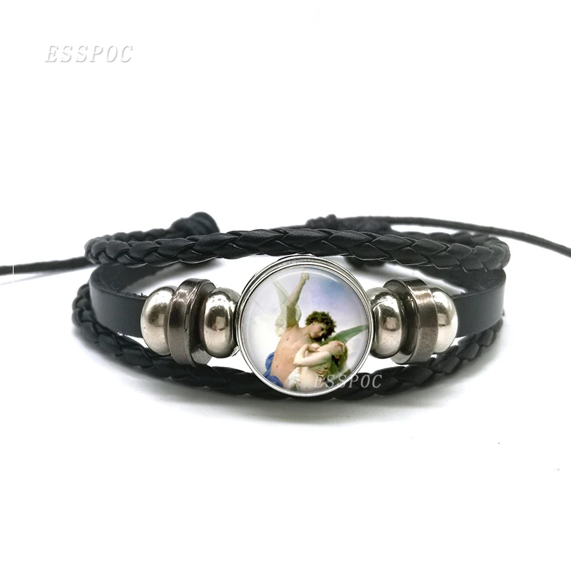 Religious Spiritual Jewerly Black Bangle Bracelet , Glass Cabochon Beauty Angels Button Bracelet Creative Bracelet Women Gift
Religious Spiritual Jewerly Black Bangle Bracelet , Glass Cabochon Beauty Angels Button Bracelet Creative Bracelet Women Gift