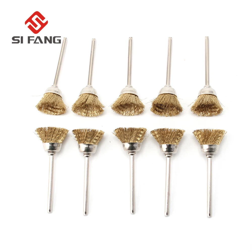 SI FANG 10Pcs/50Pcs/100Pcs Diameter 15mm 3mm Shank Mini Brass Wire Cup Brush Cleaner Rotary Tool For Metal Surface Polishing
SI FANG 10Pcs/50Pcs/100Pcs Diameter 15mm 3mm Shank Mini Brass Wire Cup Brush Cleaner Rotary Tool For Metal Surface Polishing