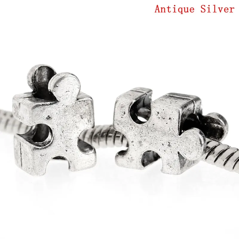 European Charm Beads Puzzle Jigsaw Silver Color 13mmx9mm,Hole:Approx 5.3mm,30PCs (B31372)
European Charm Beads Puzzle Jigsaw Silver Color 13mmx9mm,Hole:Approx 5.3mm,30PCs (B31372)