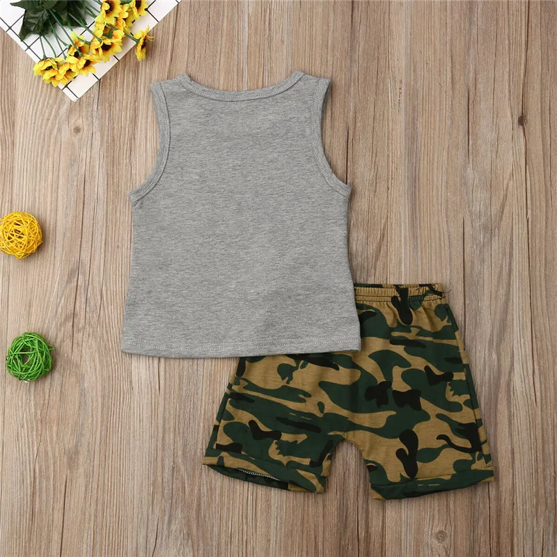 Toddler Boy Clothes 2PCS Infant Kids Baby Boy Clothes Vest Tank Tops+Camo Shorts Pants Outfits 0-24M Sleeveless O-neck Cotton
Toddler Boy Clothes 2PCS Infant Kids Baby Boy Clothes Vest Tank Tops+Camo Shorts Pants Outfits 0-24M Sleeveless O-neck Cotton