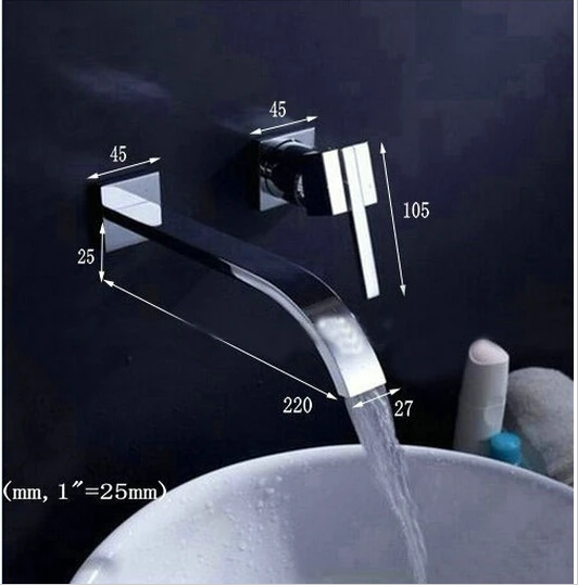 Wallmounted washbasin water tap 2 piece set flush faucet cabinet mixer bathroom hot and cold water faucet