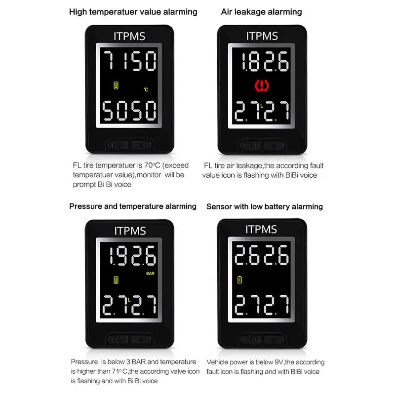Only for Toyota CAREUD U912 car TPMS wireless automatic tire pressure monitoring system with 4 external sensor LCD monitor
Only for Toyota CAREUD U912 car TPMS wireless automatic tire pressure monitoring system with 4 external sensor LCD monitor