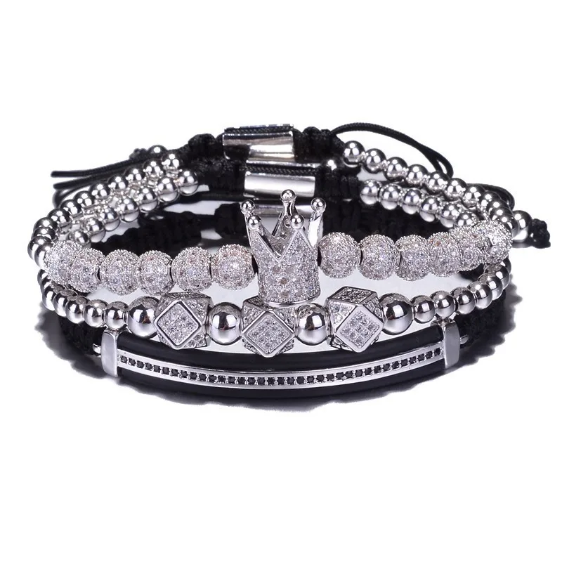 Luxury Jewelry CZ Polygon Ball Crown Charm Copper Bead Macrame Handmade Men 3pcs Bracelets Set Bangles For Men Jewelry
Luxury Jewelry CZ Polygon Ball Crown Charm Copper Bead Macrame Handmade Men 3pcs Bracelets Set Bangles For Men Jewelry