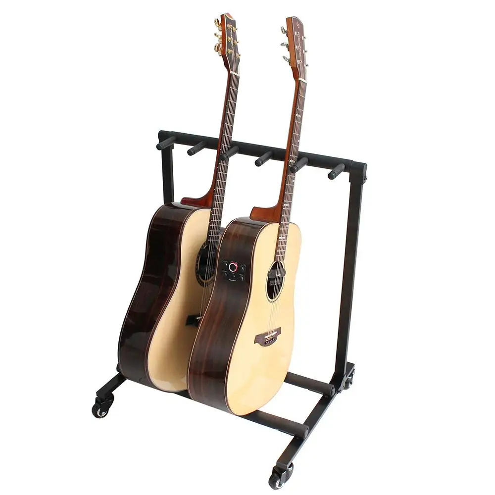 Guitar Stand Foldable Moveable Display Rack Guitarra Stand Holder with Folding Base Padded Slides Bottom Roller for 5 Guitars
Guitar Stand Foldable Moveable Display Rack Guitarra Stand Holder with Folding Base Padded Slides Bottom Roller for 5 Guitars