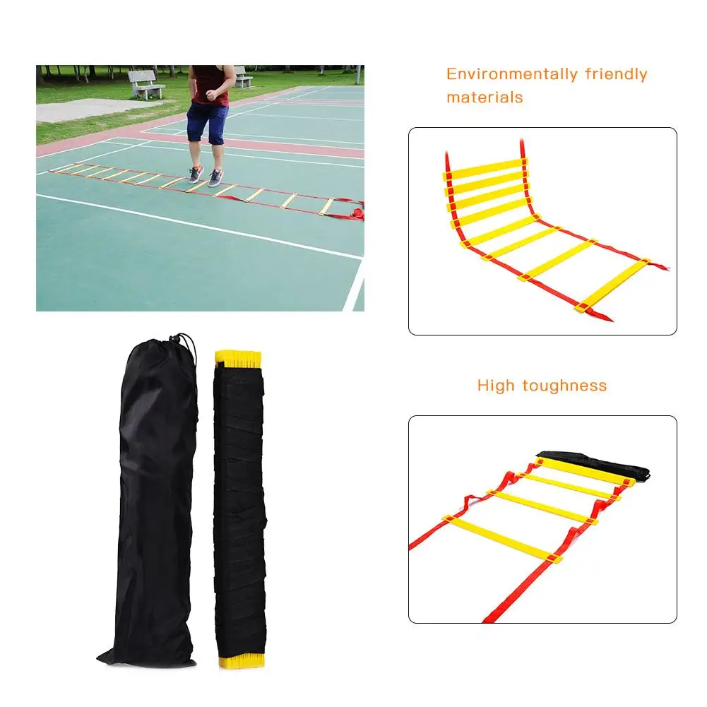 Nylon Agility Ladder Agility Training Ladder Stairs Speed Coordination Flat Rung With Bag For Soccer Football Speed Fitness
Nylon Agility Ladder Agility Training Ladder Stairs Speed Coordination Flat Rung With Bag For Soccer Football Speed Fitness