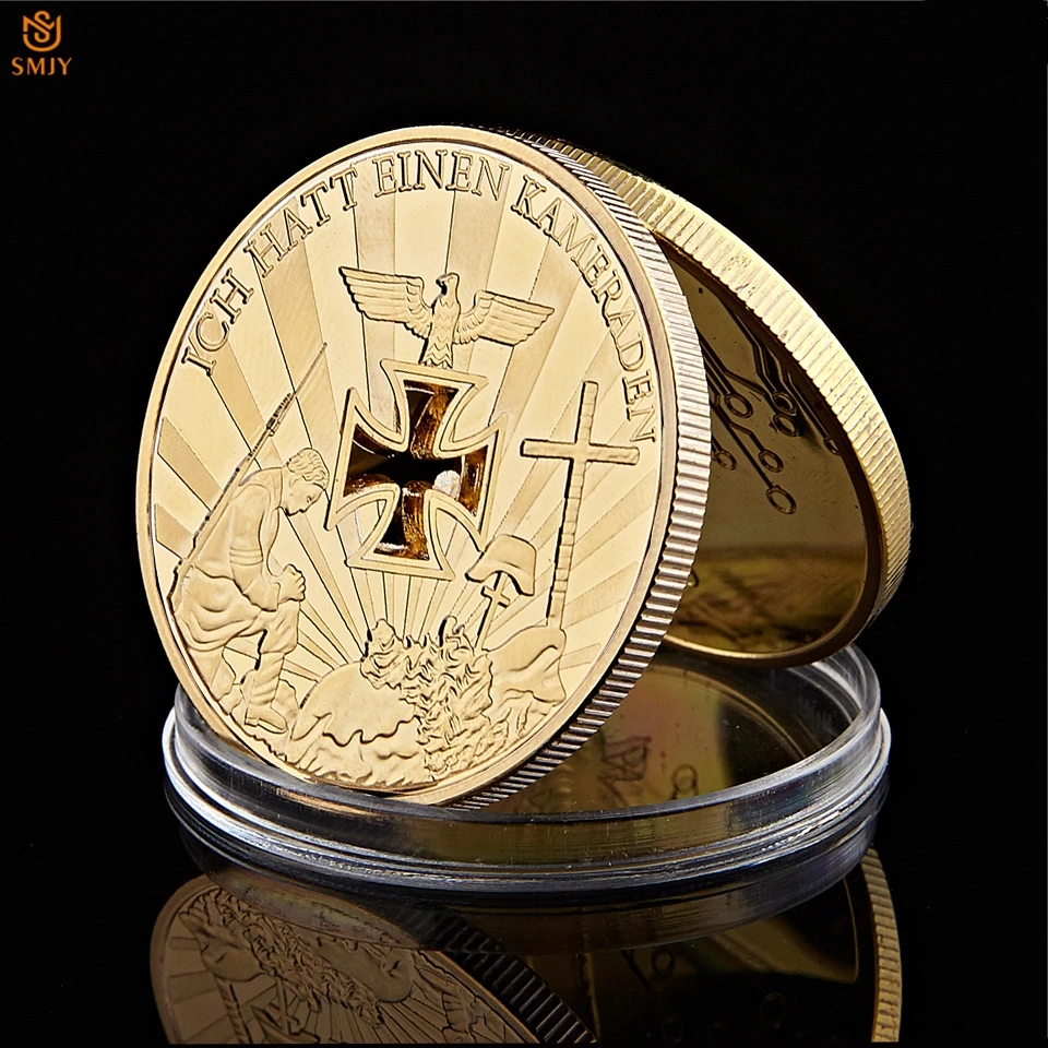 WW II&ww2 Germany Cross Souvenir Coin Gift Ich Hatt Einen Kameraden Gold-plated Military Challenge Collectible coins original
WW II&ww2 Germany Cross Souvenir Coin Gift Ich Hatt Einen Kameraden Gold-plated Military Challenge Collectible coins original