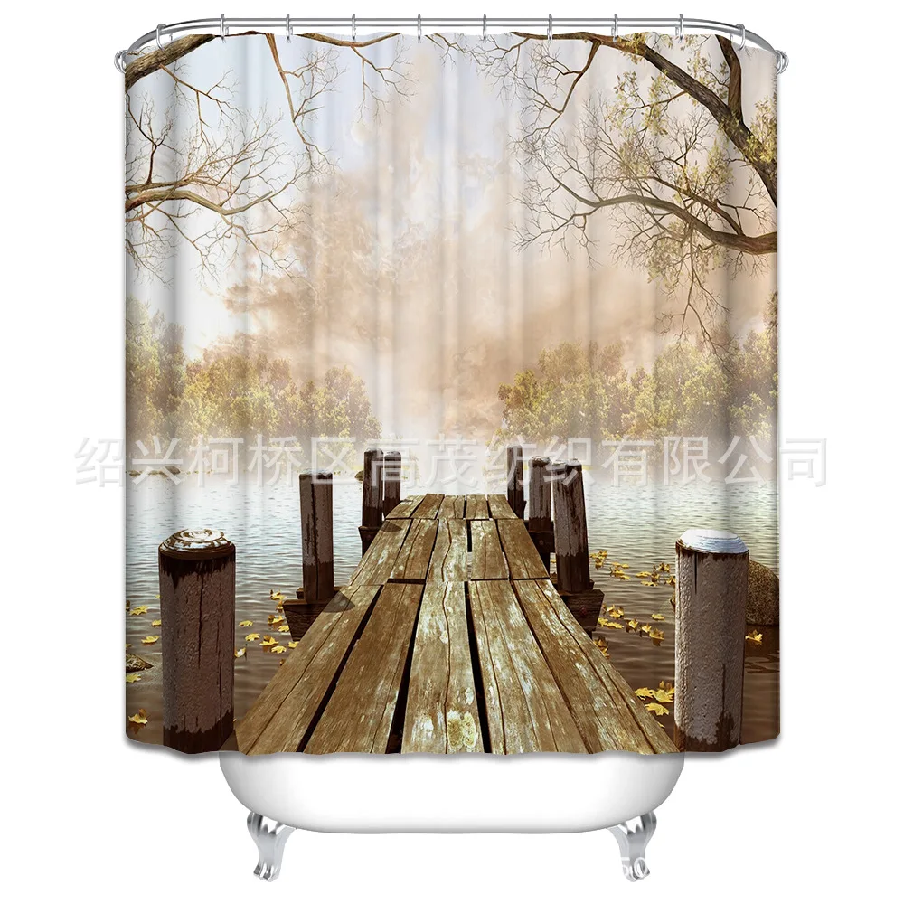 Autumn Shoreside Scenery Pattern Shower Curtain Polyester Waterproof Bathroom Partition Shower Curtain 180x180cm
Autumn Shoreside Scenery Pattern Shower Curtain Polyester Waterproof Bathroom Partition Shower Curtain 180x180cm