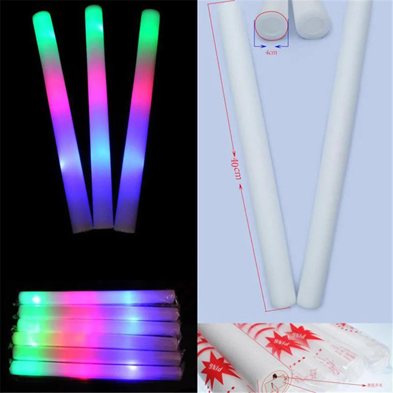 15pcs Multicolor LED Foam glow sticks for wedding party Fans Cheering Foam Sticks Light Up Sponge Stick For Birthday Supplies
15pcs Multicolor LED Foam glow sticks for wedding party Fans Cheering Foam Sticks Light Up Sponge Stick For Birthday Supplies
