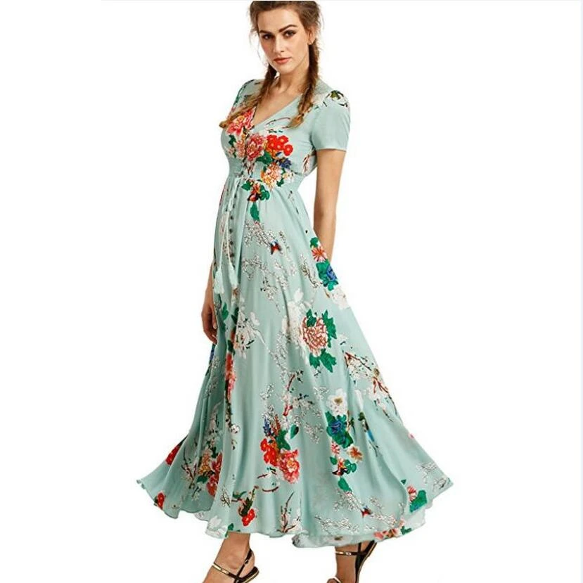 Women's Dresses Summer Dress Maxi Sundress Women Dress Ladies Button Up Split Floral Print Flowy Evening Party Dresses Vestidos
Women's Dresses Summer Dress Maxi Sundress Women Dress Ladies Button Up Split Floral Print Flowy Evening Party Dresses Vestidos