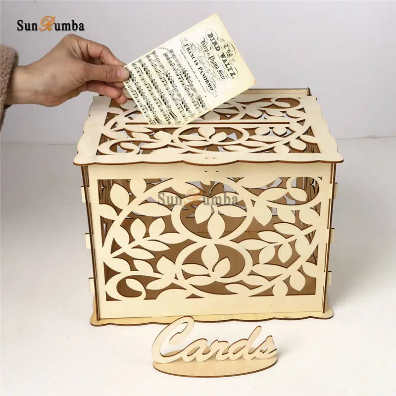 DIY Wedding Keepsake Box Party Decor Wedding Gift Secure Card Holder Box Wooden Money Box With Lock Carving Wedding Decoration
DIY Wedding Keepsake Box Party Decor Wedding Gift Secure Card Holder Box Wooden Money Box With Lock Carving Wedding Decoration