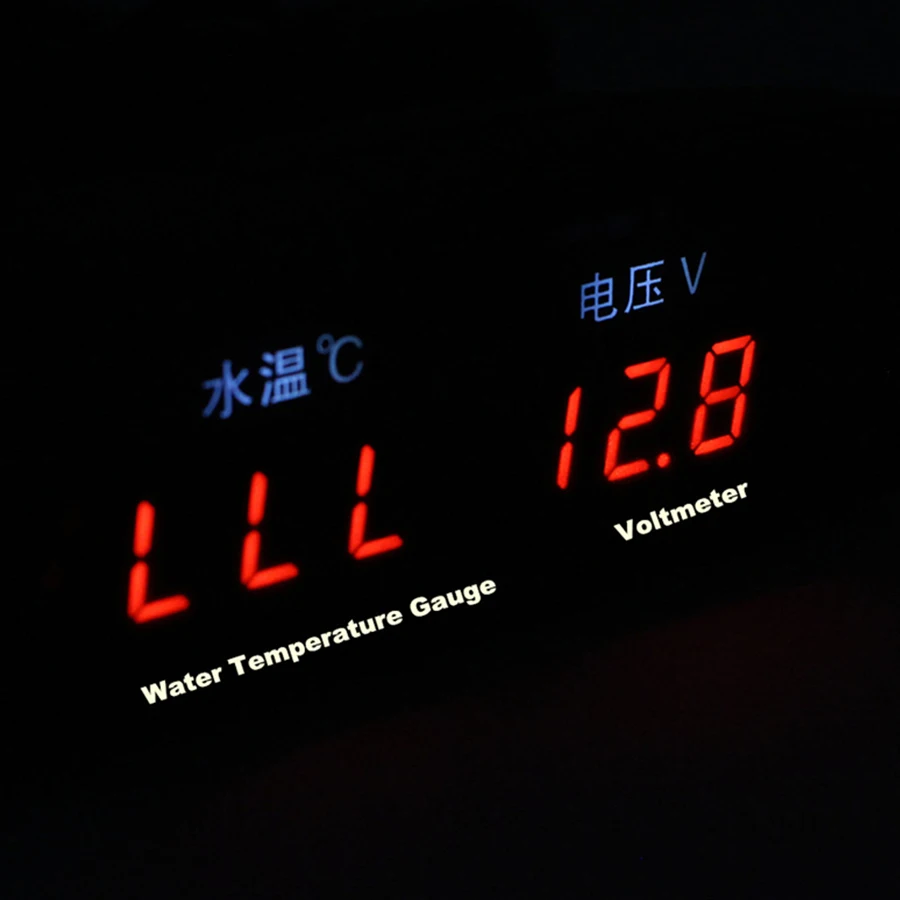 2 IN 12v/24v LCD Digital Meter Car Truck Voltmeter Voltage Gauge + Water Temperature Gauge Thermomet
2 IN 12v/24v LCD Digital Meter Car Truck Voltmeter Voltage Gauge + Water Temperature Gauge Thermomet