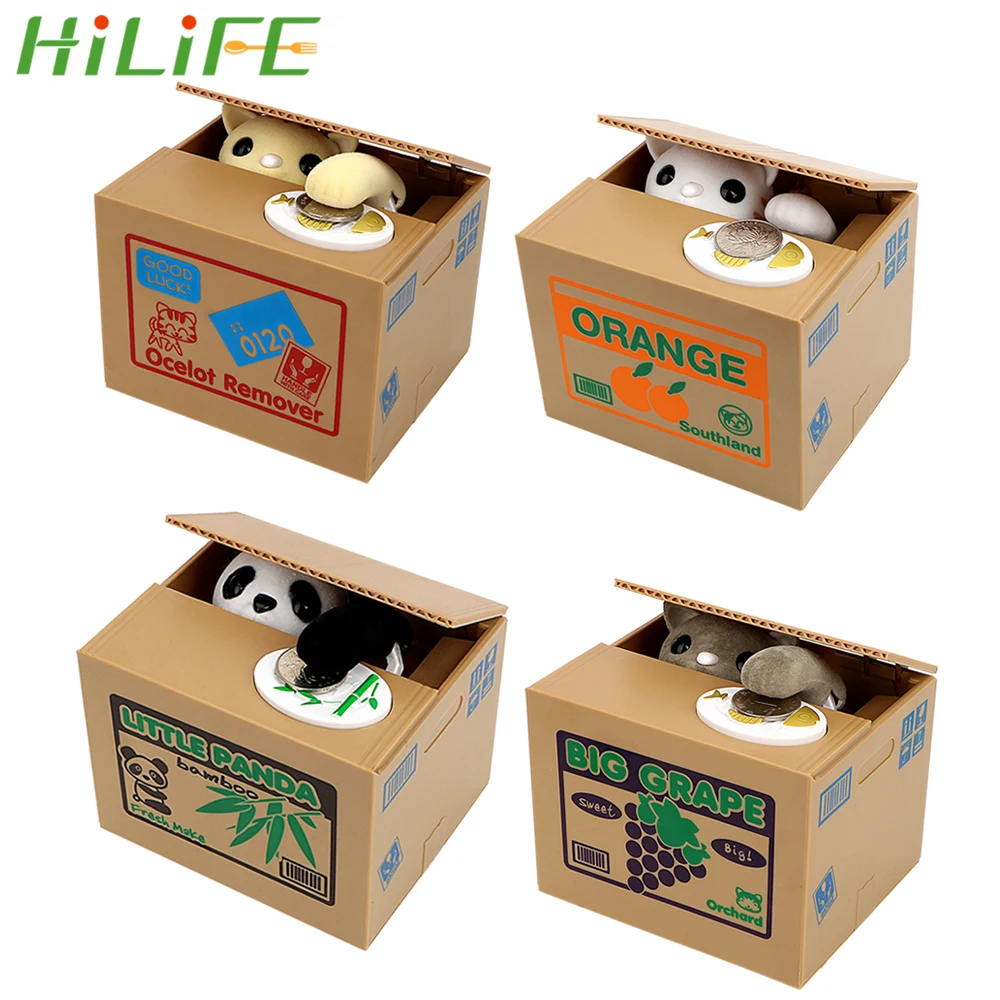 

Hot Sale Money Saving Box Electronic Money Boxes Automated Cute Panda Cat Steal Coin Bank Piggy Banks Kids Gift Home Decor