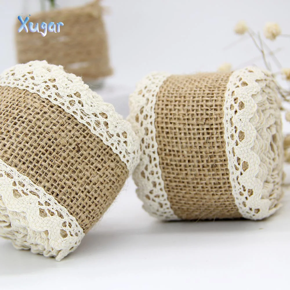 Xugar Jute Burlap Ribbon 60MM Lace Flat Rope Braided Material DIY Gift Wrapping Decorative Material Costume Craft Supply 2M/Roll
Xugar Jute Burlap Ribbon 60MM Lace Flat Rope Braided Material DIY Gift Wrapping Decorative Material Costume Craft Supply 2M/Roll