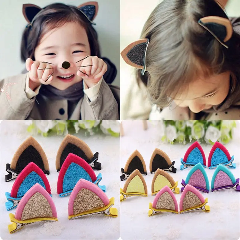 Lovely Fashion Toddler Infantil Kids Nwborn Baby Grils Cat Ear Barrettes Hair Clip Barrette Hairpin | Детская одежда и обувь