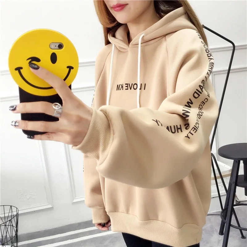 Fashion Cute Women Hoodies Letter Printed Long Sleeve Loose Hooded Sweatshirt Ladies Oversized Pullovers Sudadera Moletom
Fashion Cute Women Hoodies Letter Printed Long Sleeve Loose Hooded Sweatshirt Ladies Oversized Pullovers Sudadera Moletom