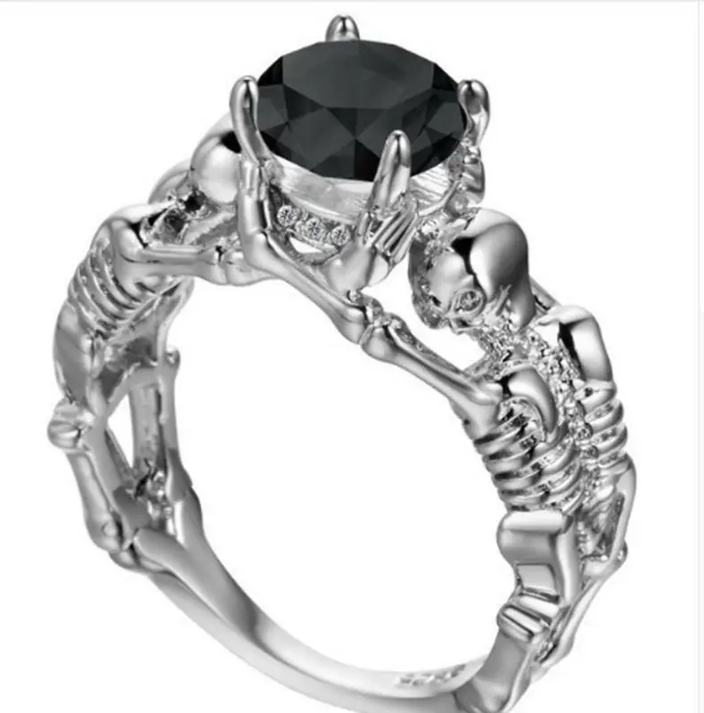 Punk Style Skull Skeleton CZ Crystal Statement Claw White Black Ring Skeleton Ring Party Women Men Jewelry
Punk Style Skull Skeleton CZ Crystal Statement Claw White Black Ring Skeleton Ring Party Women Men Jewelry