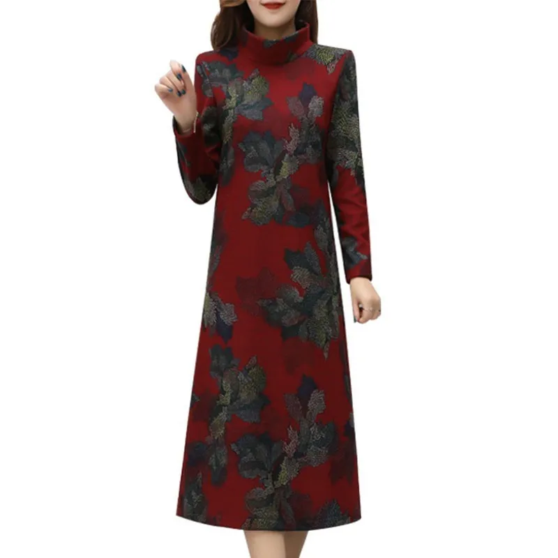 Winter Femme Print Thick Woolen Elegant Dress 2018 Over The Knee Long Sleeve Vintage Fashion Bottom Women Plus Size HJ48
Winter Femme Print Thick Woolen Elegant Dress 2018 Over The Knee Long Sleeve Vintage Fashion Bottom Women Plus Size HJ48