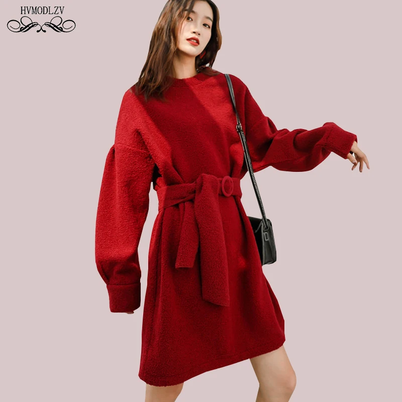 Plus Velvet Thick Spring Red Waistband Women Sexy Short Dress 2019 Female Wool Round Neck Fashion Vintage Sweater Vestido HJ183
Plus Velvet Thick Spring Red Waistband Women Sexy Short Dress 2019 Female Wool Round Neck Fashion Vintage Sweater Vestido HJ183