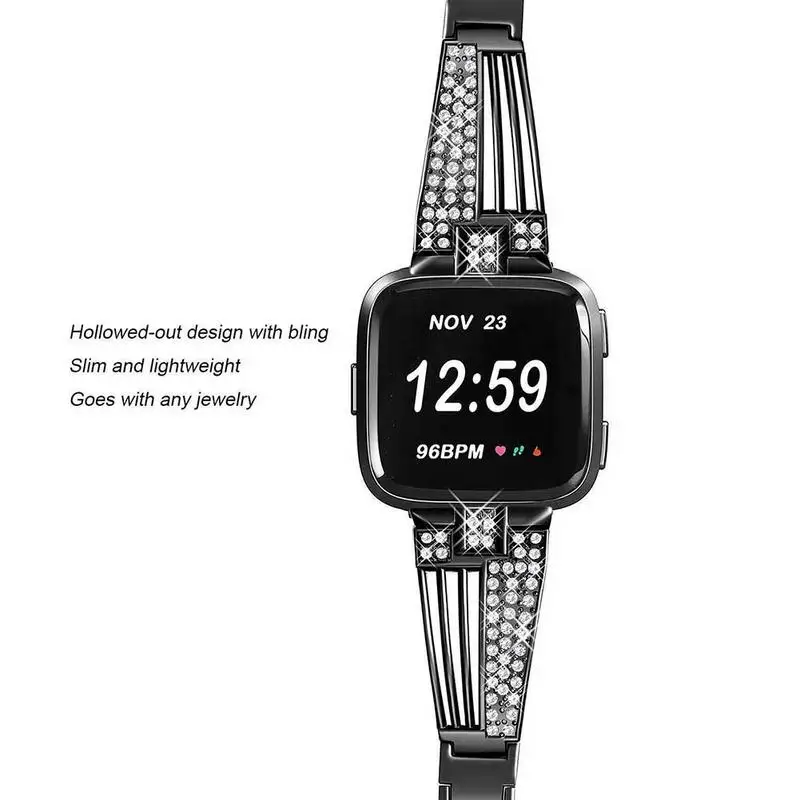 For Fitbit Versa/Versa Lite Diamond Steel Strip Strap Rhinestone Stainless Steel Watch Strap Bracelet
For Fitbit Versa/Versa Lite Diamond Steel Strip Strap Rhinestone Stainless Steel Watch Strap Bracelet