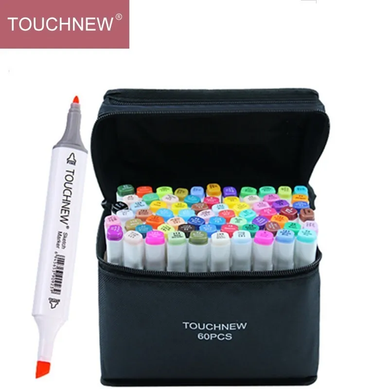 TOUCHNEW 30/40/60/80/168 цветов художественные маркеры с двойной головкой на спиртовой