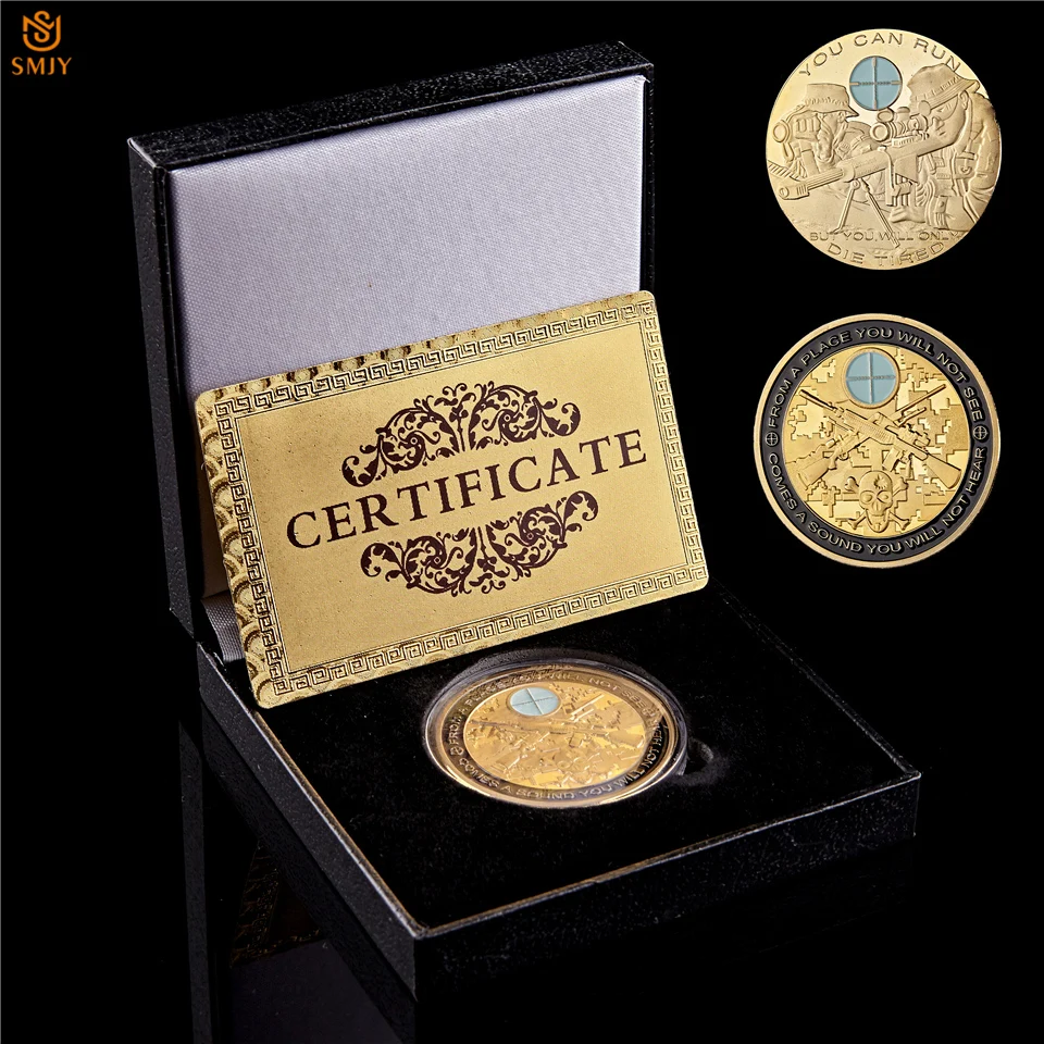 USA Challenge Coin Gunner Skull Warrior Military Gold Plated Metal Token Souvenir US Coin Value Gift W/Luxury Box
USA Challenge Coin Gunner Skull Warrior Military Gold Plated Metal Token Souvenir US Coin Value Gift W/Luxury Box