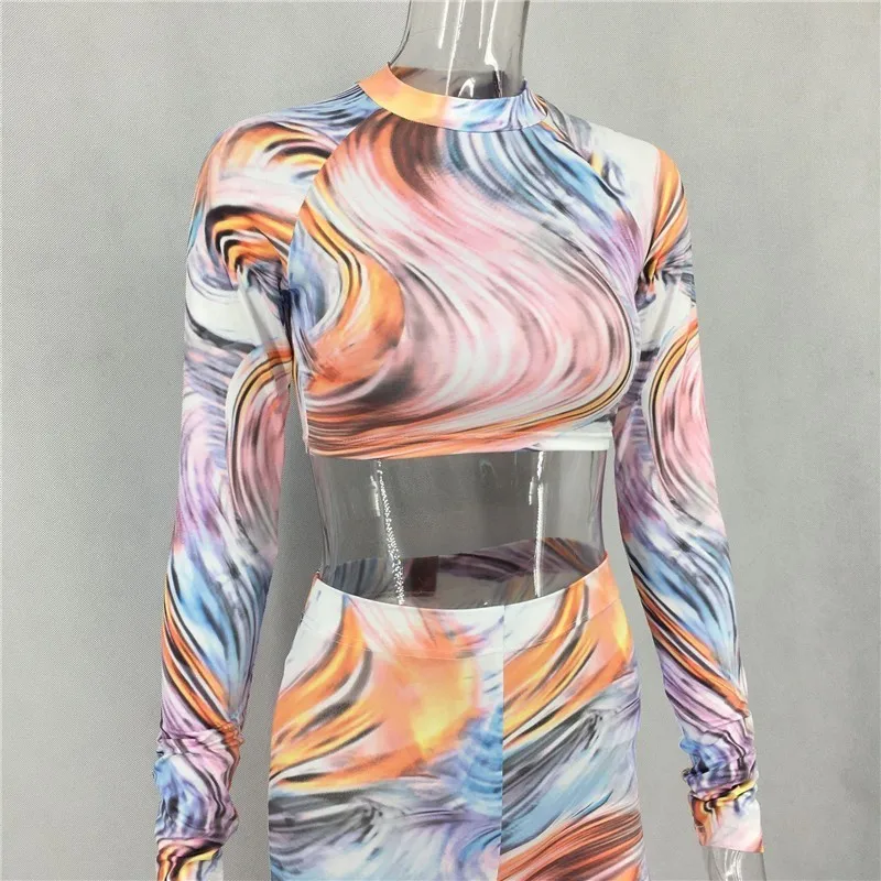 Sexy Women 2 Piece Printed Outfits Autumn Long Sleeve High Neck Crop Top Abstract Printed Skinny Pants Party Club Two Piece Sets
Sexy Women 2 Piece Printed Outfits Autumn Long Sleeve High Neck Crop Top Abstract Printed Skinny Pants Party Club Two Piece Sets