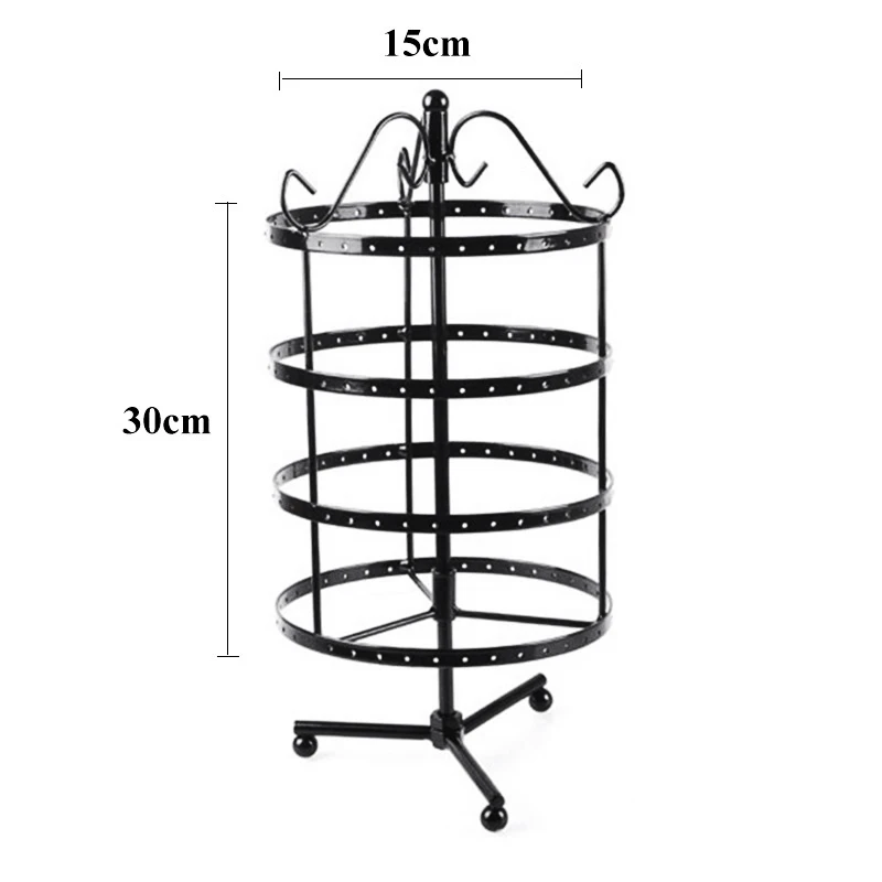 144 Holes Round Rotating Jewellery Display Stand Black Metal Earrings Holder Organizer Stand Rack
144 Holes Round Rotating Jewellery Display Stand Black Metal Earrings Holder Organizer Stand Rack