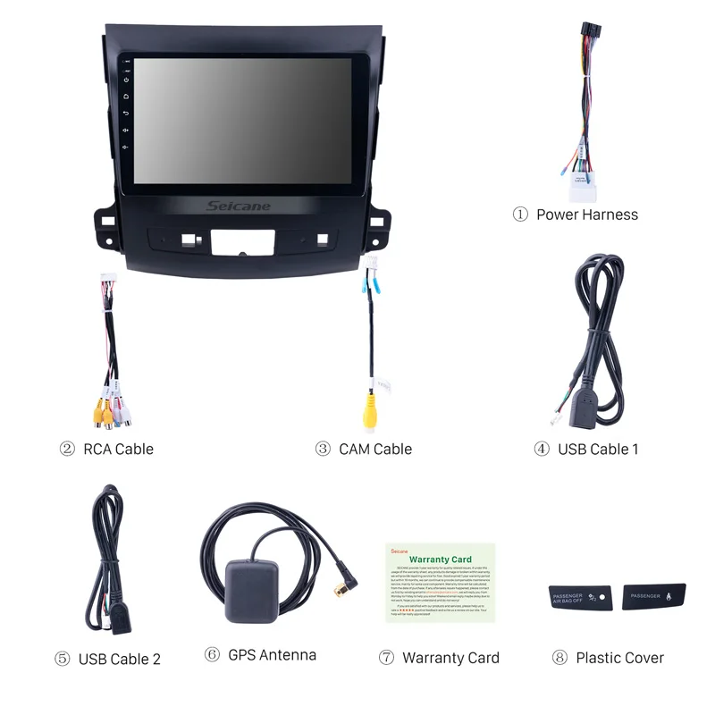 Seicane 9 "Android 8 1/7 1 автомобильный Радио плеер для MITSUBISHI Outlander 2006 2007 2008 2014 2Din GPS