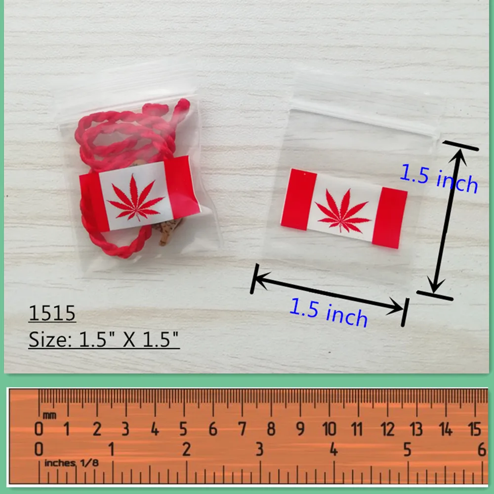 1515 мини-сумки дизайн Красного 4:20 100 шт. пластиковые пакеты ZipLock самоуплотняющийся