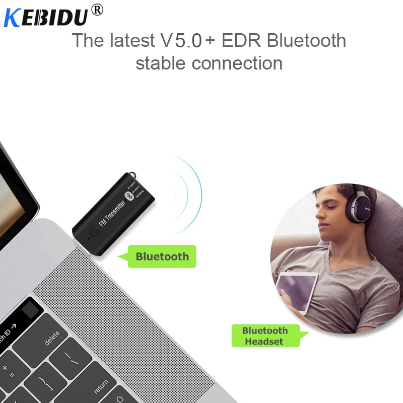 Автомобильный комплект Bluetooth 5 0 USB FM передатчик KEBIDU беспроводной приемник аудио