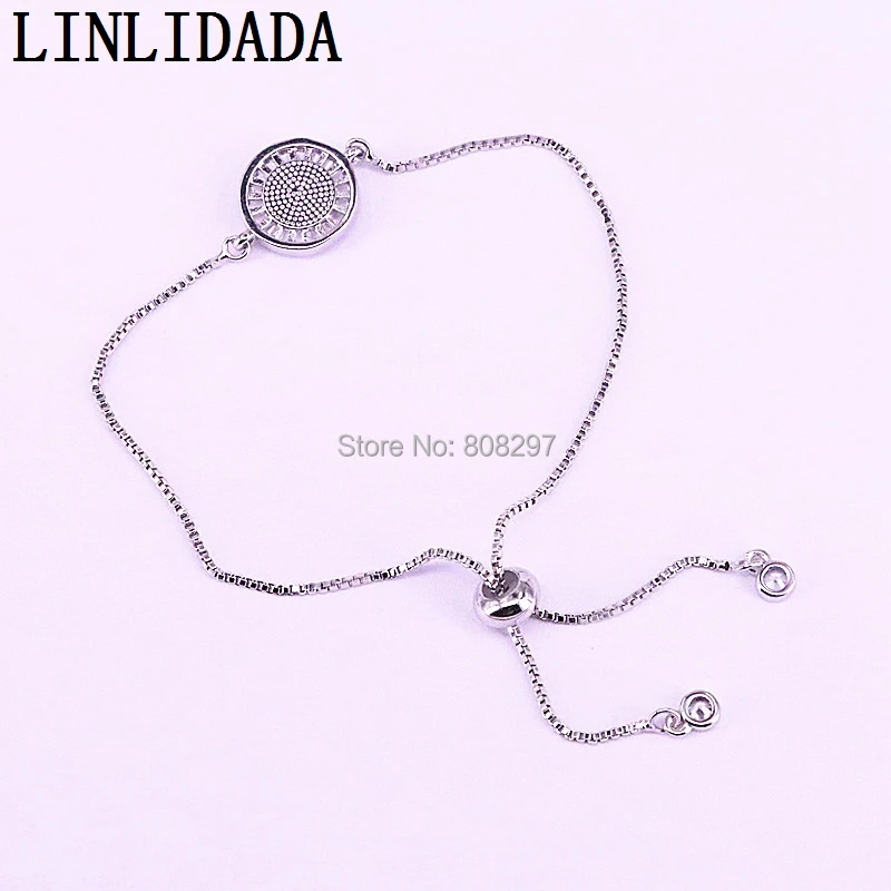 10Pcs Micro Cubic Zirconia Crystal shell Pave Round Charm Bracelet Adjustable Bracelets for Men Women Chain Jewelry LL-B040
10Pcs Micro Cubic Zirconia Crystal shell Pave Round Charm Bracelet Adjustable Bracelets for Men Women Chain Jewelry LL-B040