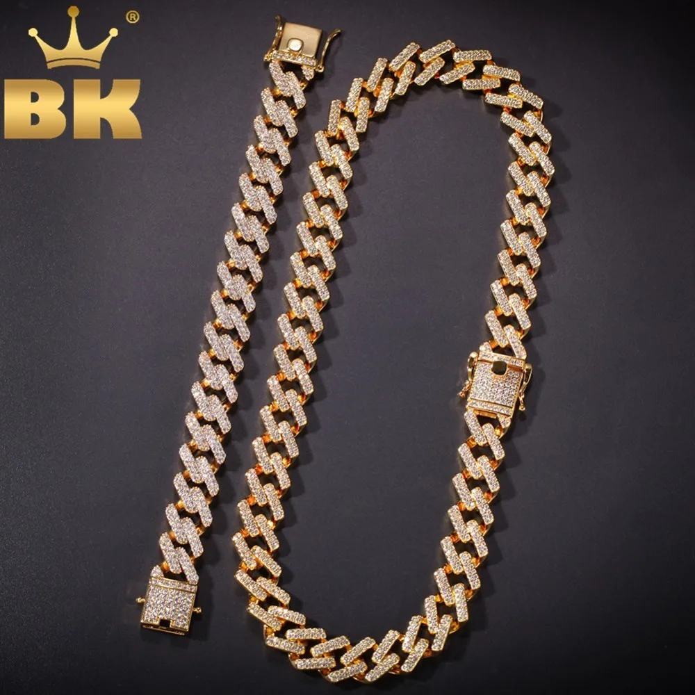 Набор украшений BLING KING из кубинской цепи, ювелирные украшения для мужчин и женщин, колье и браслеты со стразами из фианита, 14 мм
Набор украшений BLING KING из кубинской цепи, ювелирные украшения для мужчин и женщин, колье и браслеты со стразами из фианита, 14 мм