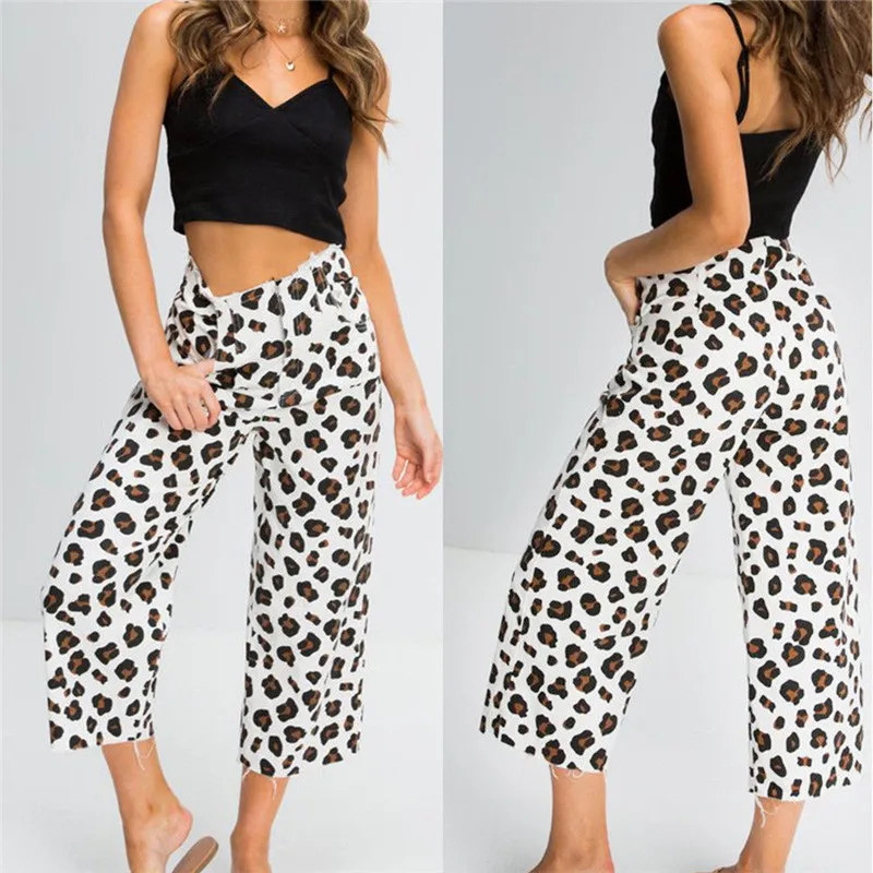 Womens Sexy Leopard Print Trousers 2019 Summer Fashion Wide Leg High Waist Loose Casual Pants Elegant Woman Calf-length Trousers
Womens Sexy Leopard Print Trousers 2019 Summer Fashion Wide Leg High Waist Loose Casual Pants Elegant Woman Calf-length Trousers