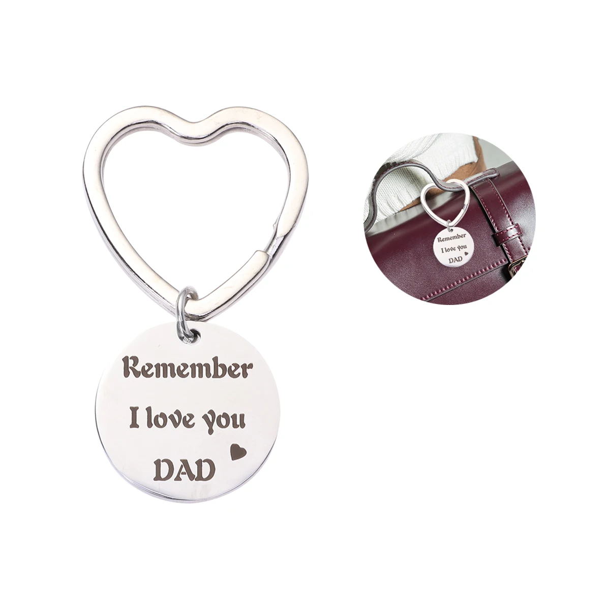 1pc Father'S Day Gifts Hanging Keyring KeyChain For Father Dad Mom Keyrings Drop Key Ring Chain Men Male Man | Автомобили и