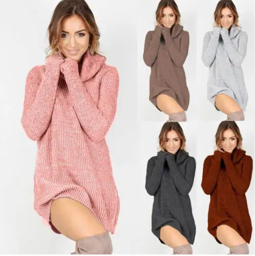 Women Fashion Casual turtleneck long knitted Oversize Sweater Dresses long Sleeve Sweaters Dress pullover dress
Women Fashion Casual turtleneck long knitted Oversize Sweater Dresses long Sleeve Sweaters Dress pullover dress
