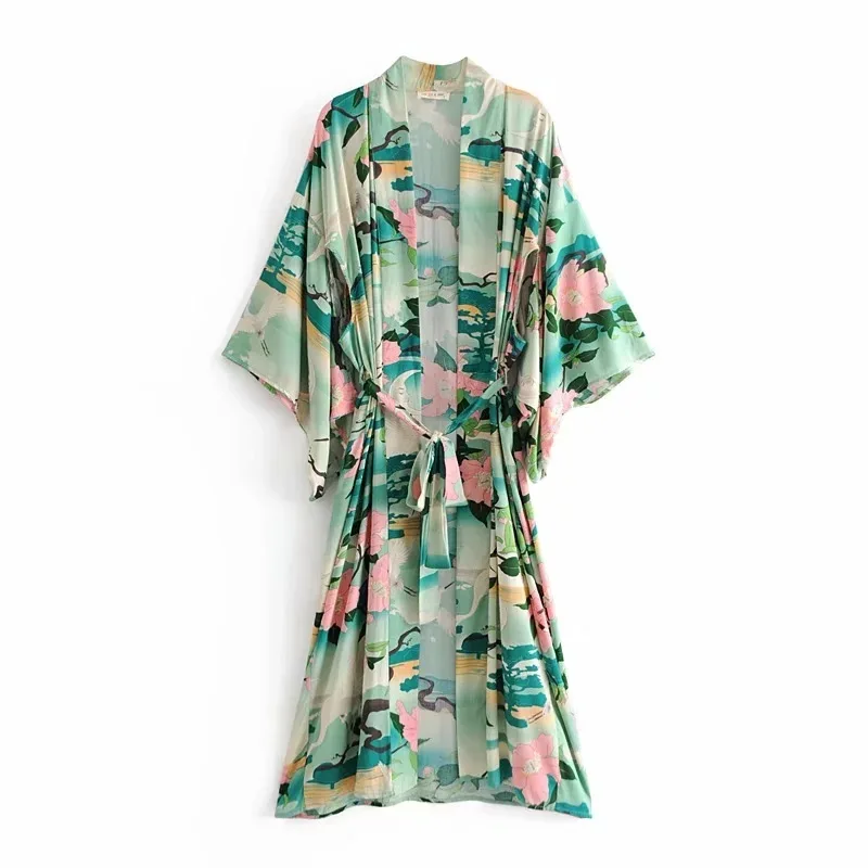 Green Floral Print Bird Women Jacket Cardigan Long Sleeve Loose Beach Maxi Kimono 2020 Spring Summer Female Boho Chic Tops
Green Floral Print Bird Women Jacket Cardigan Long Sleeve Loose Beach Maxi Kimono 2020 Spring Summer Female Boho Chic Tops