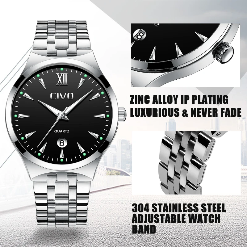 CIVO Mens Watches Fashion Leather Strap Quartz Men Watches Casual Date Business Male Wristwatches Clock Montre Homme 2019
CIVO Mens Watches Fashion Leather Strap Quartz Men Watches Casual Date Business Male Wristwatches Clock Montre Homme 2019