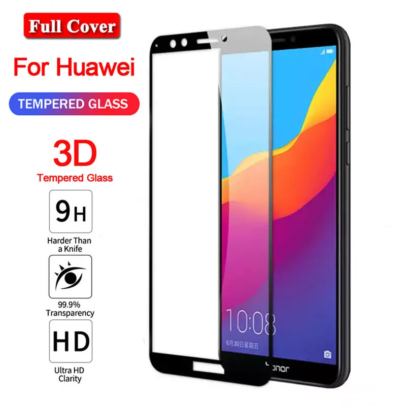 3d Защитное стекло для Huawei Y6 Prime 2018 Стекло 9h Защита экрана Y7 Y3 Y9 Закаленное