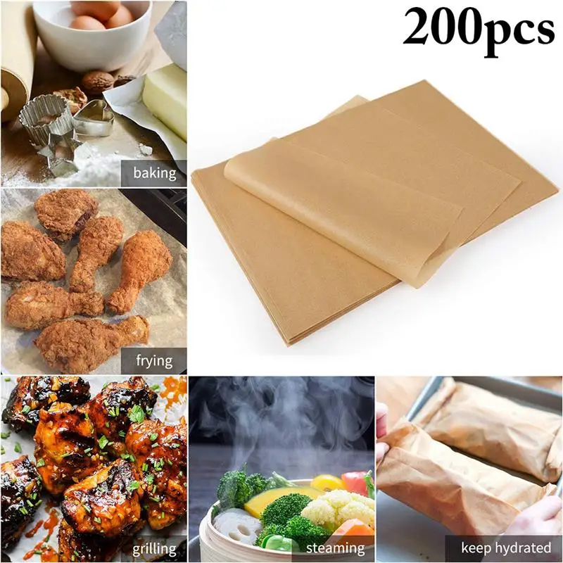 Фото 200 шт пергаментные бумажные приспособления для выпекания пищевой Промасленная(China)