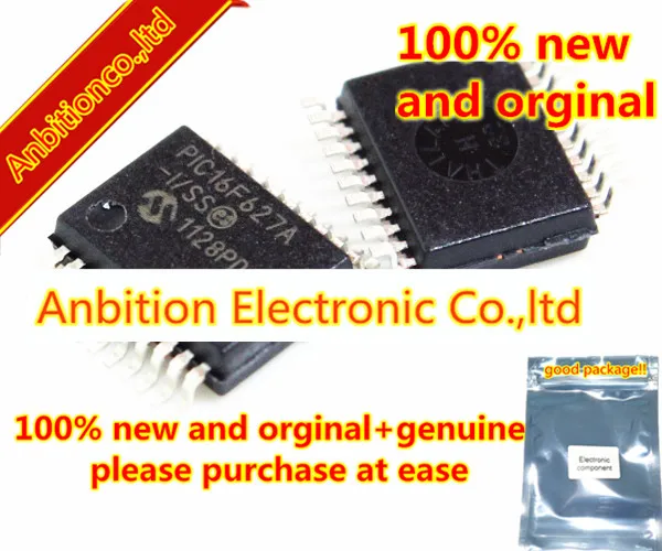 10pcs 100% new and orginal PIC16F627A-I/SS SSOP20 FLASH-Based 8-Bit CMOS Microcontrollers in stock
10pcs 100% new and orginal PIC16F627A-I/SS SSOP20 FLASH-Based 8-Bit CMOS Microcontrollers in stock
