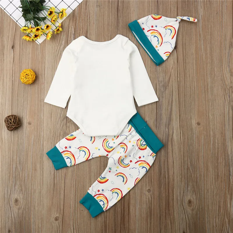 AU Canis Toddler Baby Sets Boy Girls Letter Romper + Rainbow Pant Bodysuit Long Sleeve Cotton Newborn Jumpsuit Outfit 3pcs
AU Canis Toddler Baby Sets Boy Girls Letter Romper + Rainbow Pant Bodysuit Long Sleeve Cotton Newborn Jumpsuit Outfit 3pcs