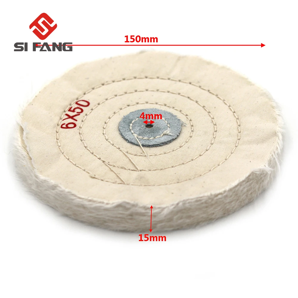 150mm Cotton Lint Cloth Buffing Wheel Gold Silver Jewelry Mirror Polishing Wheel 4mm inner hole 50 Layers
150mm Cotton Lint Cloth Buffing Wheel Gold Silver Jewelry Mirror Polishing Wheel 4mm inner hole 50 Layers