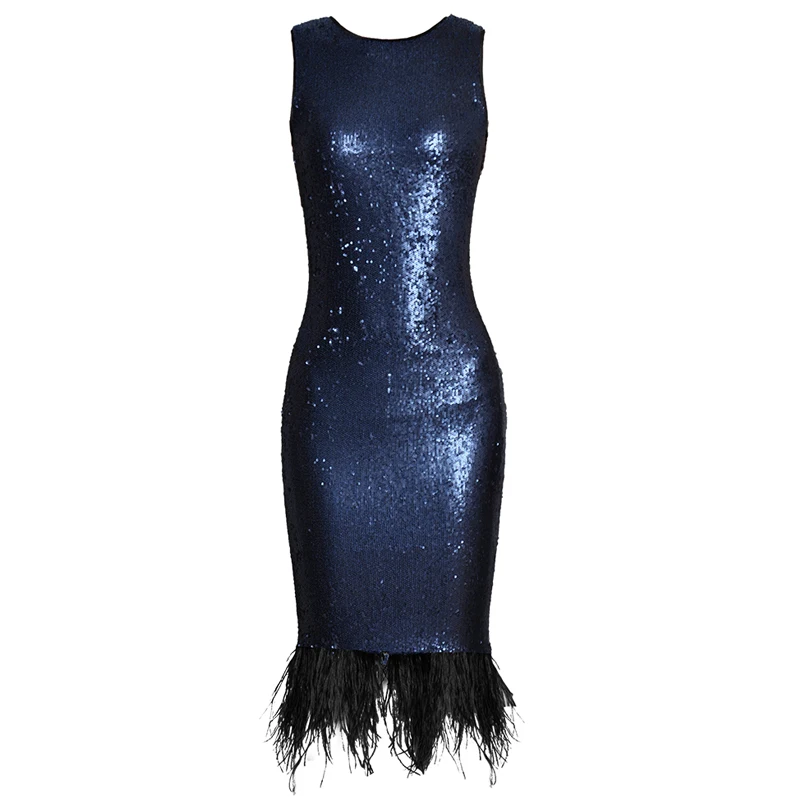 black/blue shining formal sequined dresses feather party fringe dress runway clothing o-neck sleeveless bodycon midi tight dress
black/blue shining formal sequined dresses feather party fringe dress runway clothing o-neck sleeveless bodycon midi tight dress