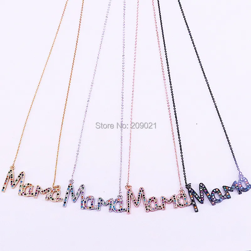 New Arrival 10Pcs Fashion Rainbow CZ Zirconia Micro Paved Mama pendant beautiful necklace for women
New Arrival 10Pcs Fashion Rainbow CZ Zirconia Micro Paved Mama pendant beautiful necklace for women