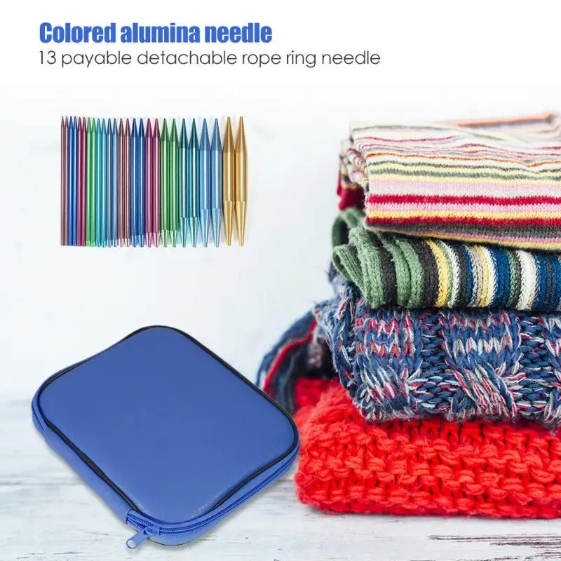 13 Pairs Aluminum Circular Knitting Needles Ring Set Change Head Knitting Needles DIY Knitting Tools Sewing Accessories 
13 Pairs Aluminum Circular Knitting Needles Ring Set Change Head Knitting Needles DIY Knitting Tools Sewing Accessories