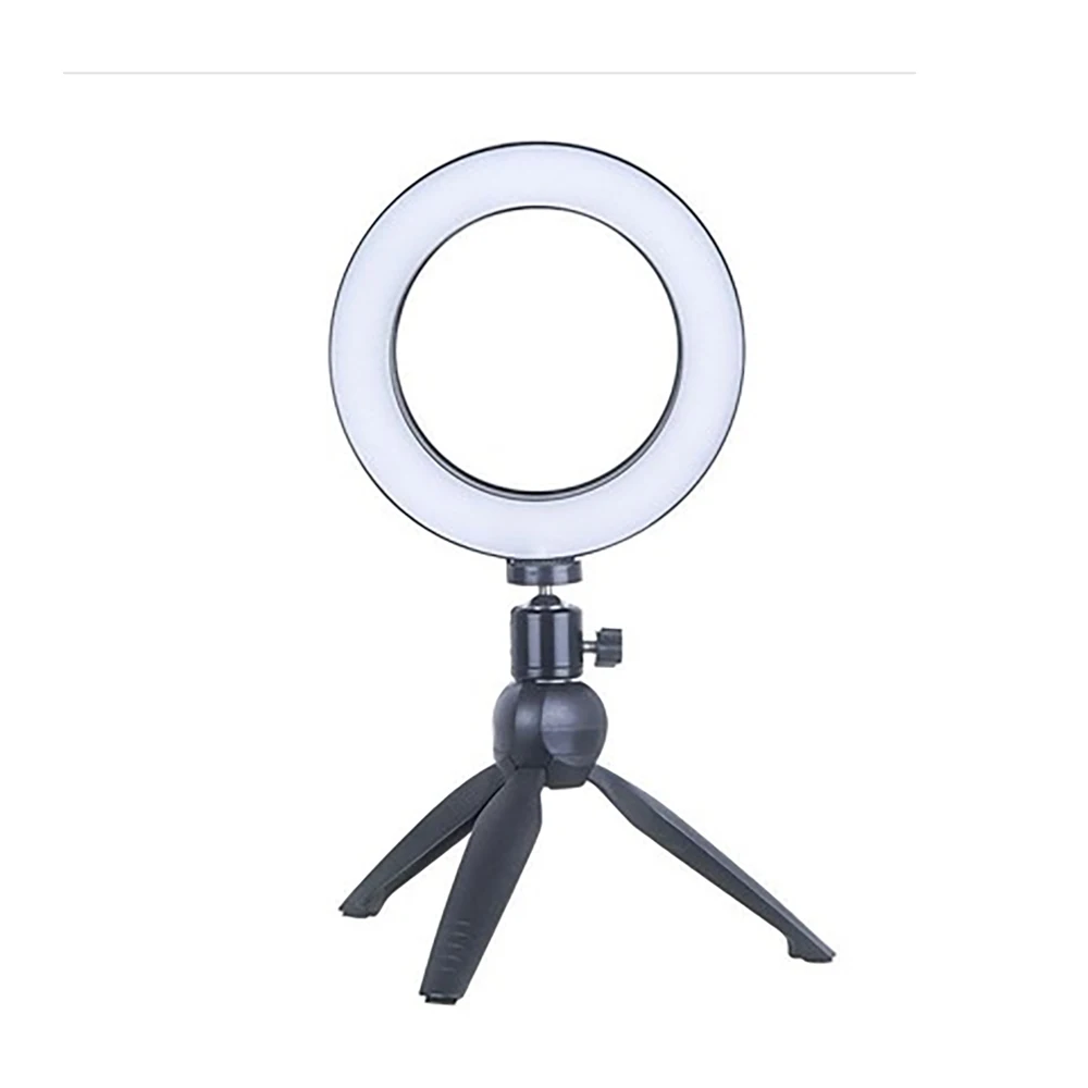

For Powstro Studio Camera Dimmable LED USB Charge Ring Phone Video Light Lamp With Tripods Selfie Stick Ring Table Fill Light