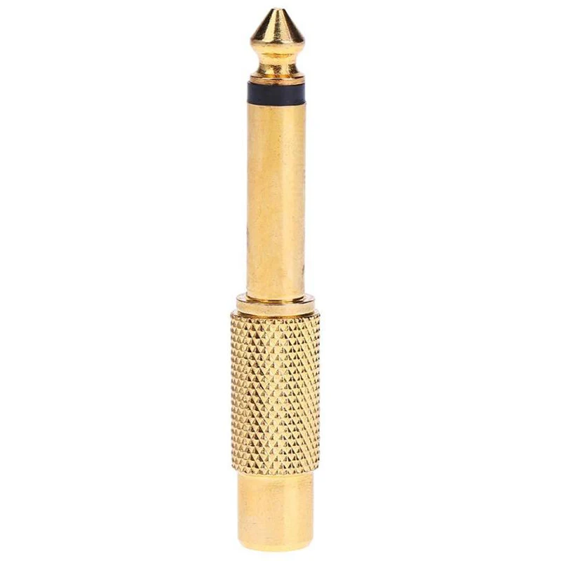Gold 6.35mm 1/4in Mono Male Jack to RCA Female Plug Audio Adapter Connector | Электроника